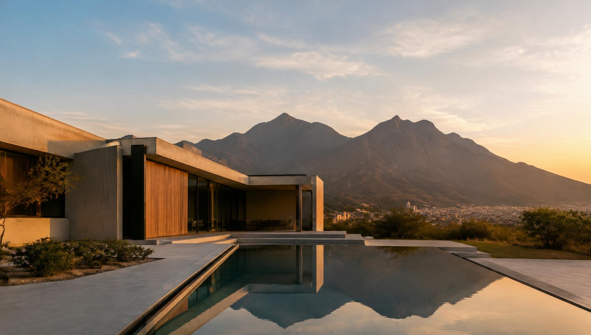 Interior luminoso de una residencia contemporánea con vista al jardín